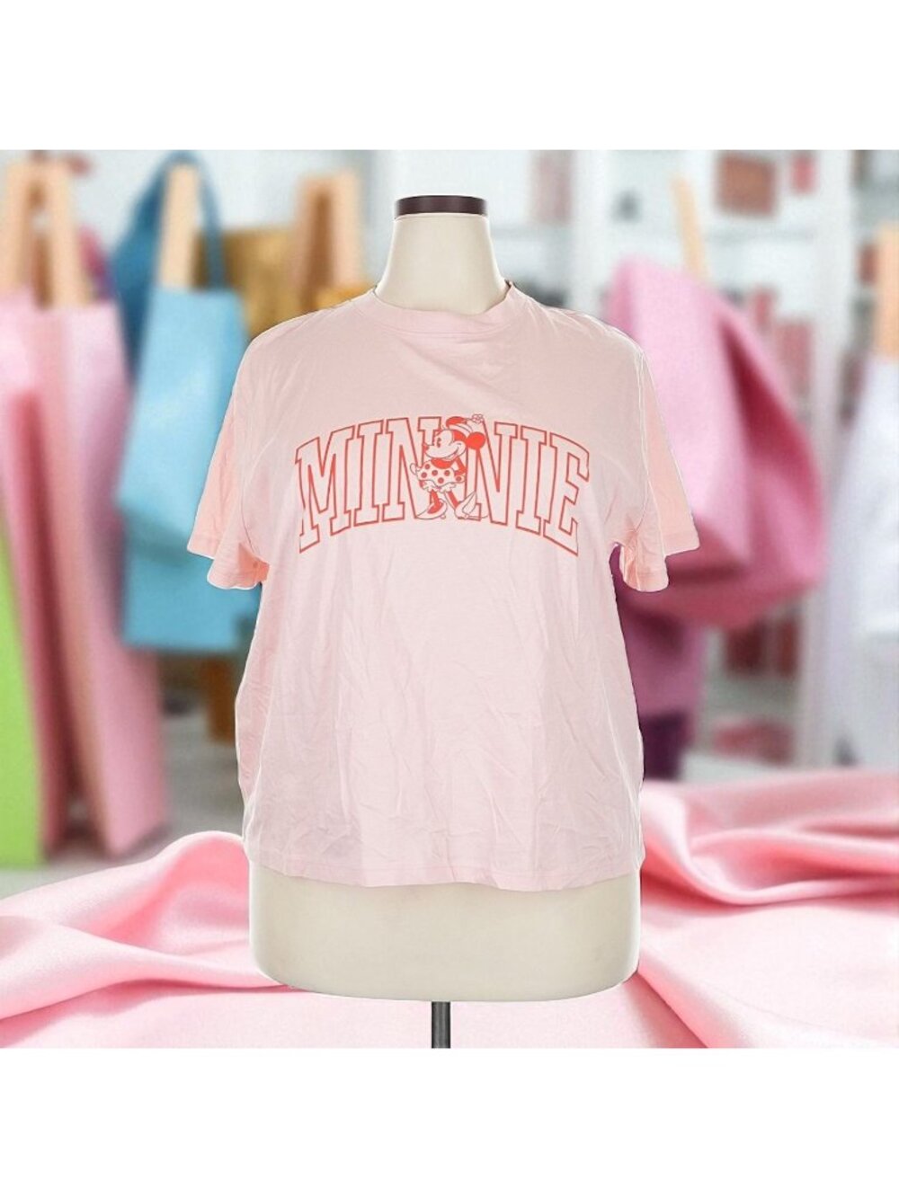DISNEY Minnie Mouse Pink Logo T Shirt Size 2X NEW NWT